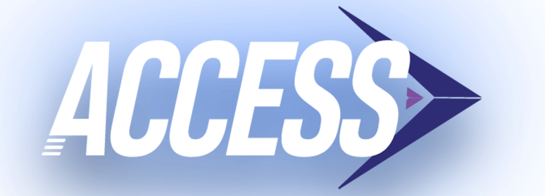 The access logo on a blue background.