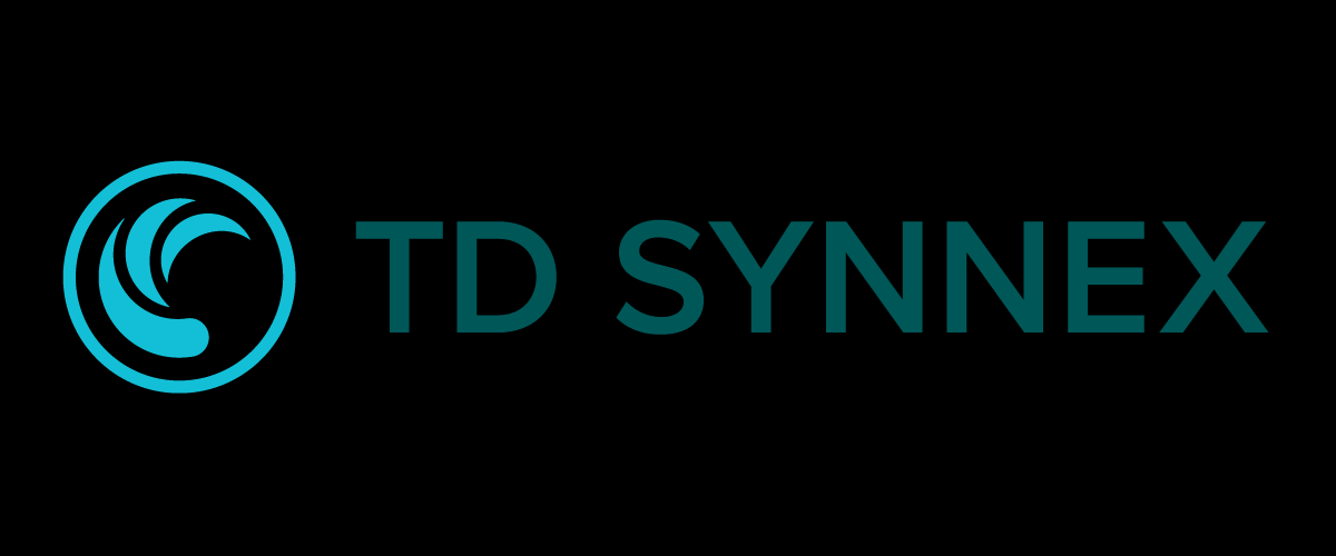 Td synex logo on a black background.